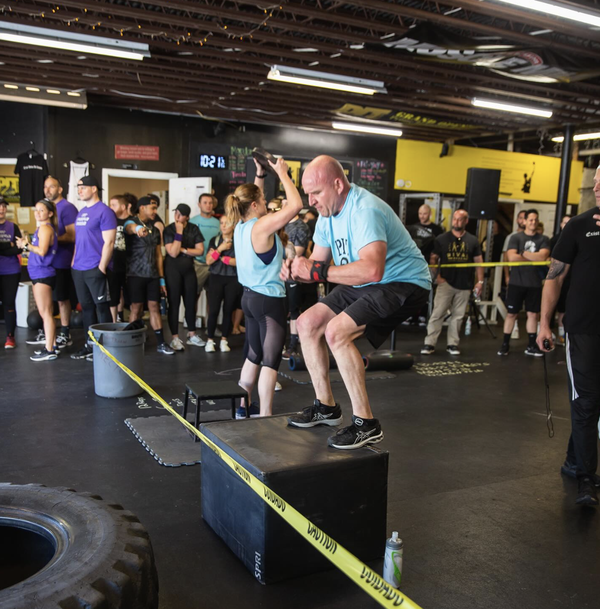 Intense box jump workout at PIT gym, Conshohocken community event